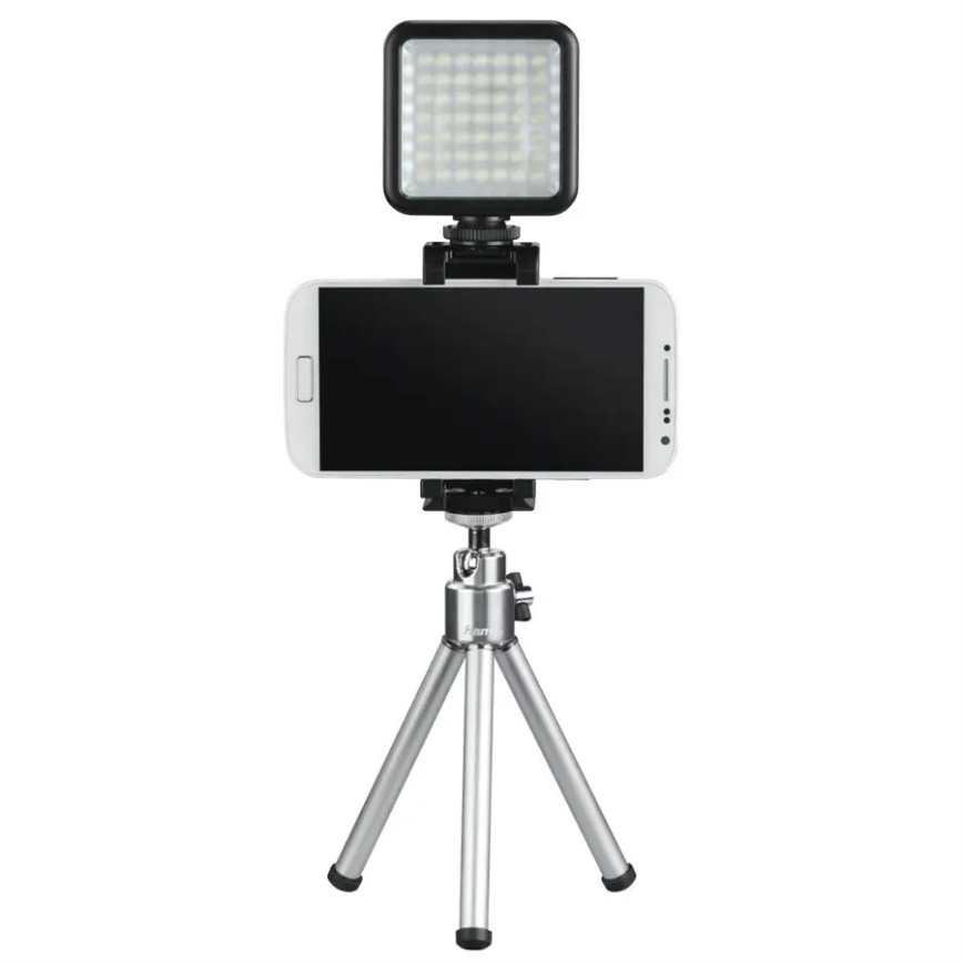 Hama - LED Iluminação com regulação para telefones, câmaras fotográficas e de vídeo LED/5,5W/2xAA