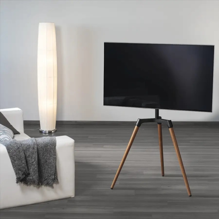 Hama - Suporte de chão para TV 32-65" preto/madeira de nogueira