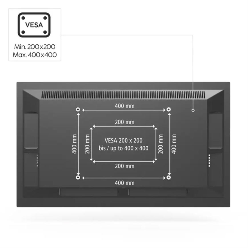 Hama - Suporte de teto para suporte de TV giratório 32-65" preto