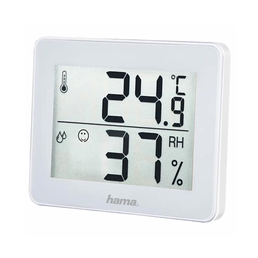 Hama - Termómetro interior com um medidor de humidade 1xCR2025 branco