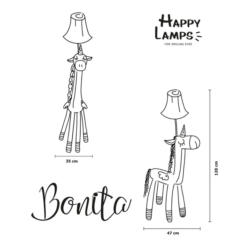 Happy Lamps - Candeeiro de chão LED de criança BONITA LED/5,4W/230V unicórnio