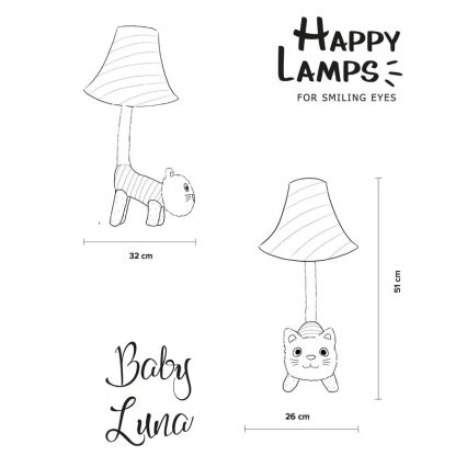 Happy Lamps - Candeeiro de mesa de criança LED BABY LUNA LED/5,4W/230V gato