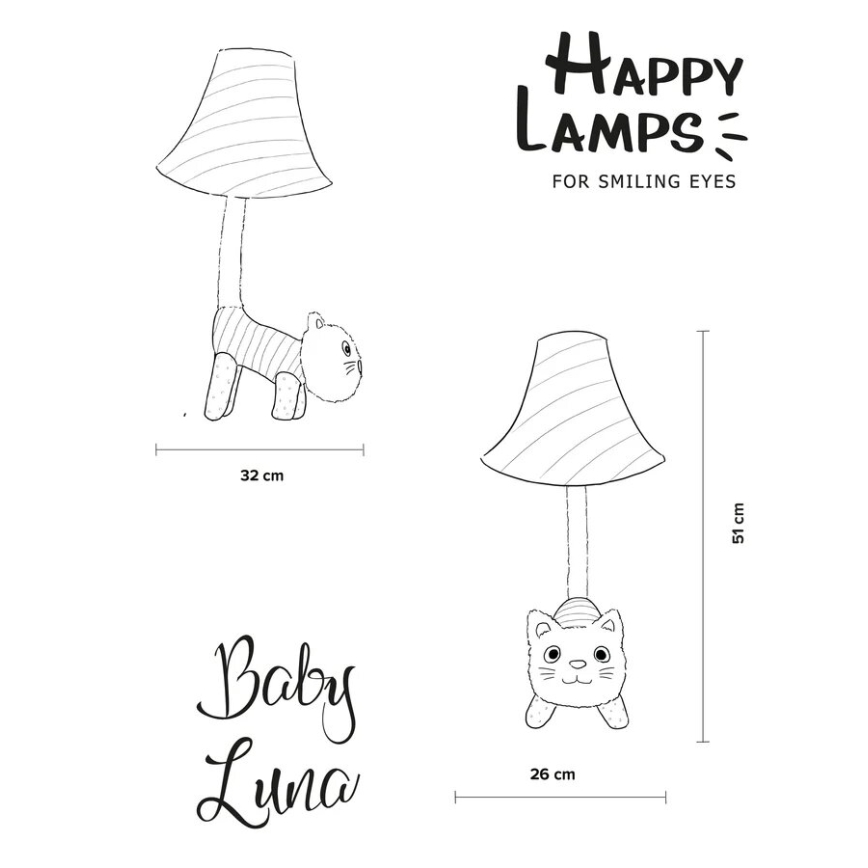Happy Lamps - Candeeiro de mesa de criança LED BABY LUNA LED/5,4W/230V gato