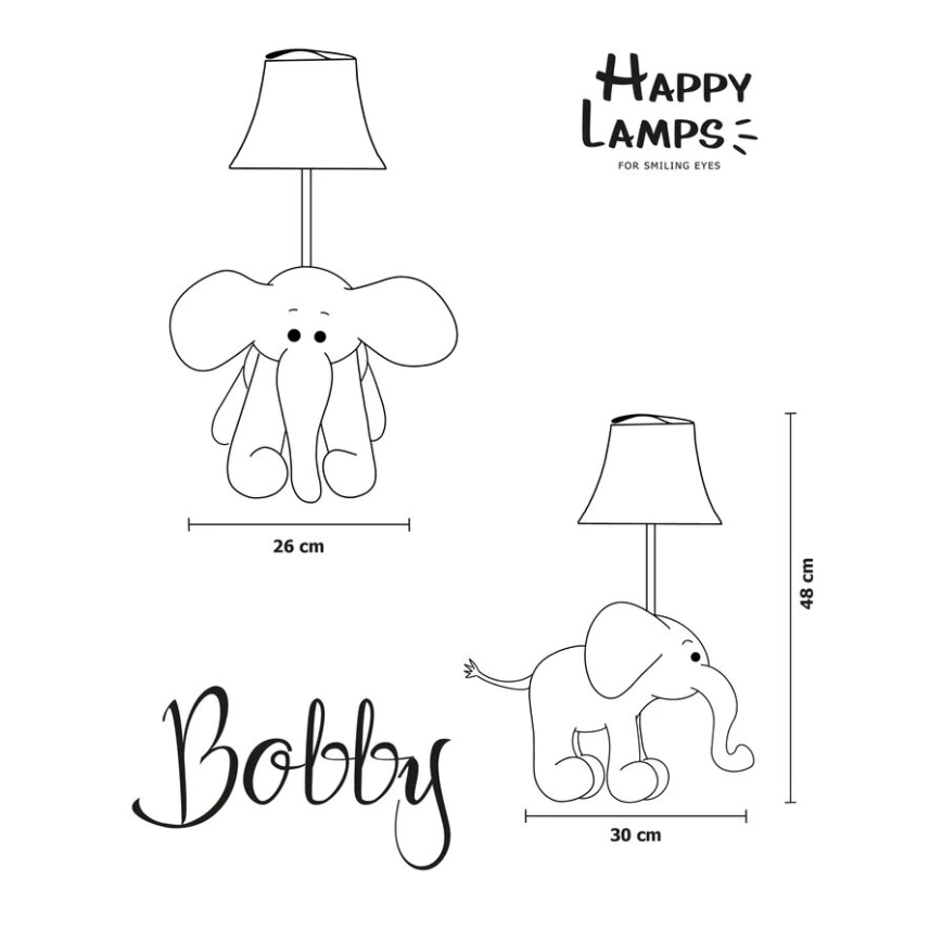 Happy Lamps - Candeeiro de mesa de criança LED BOBBY LED/5,4W/230V elefante
