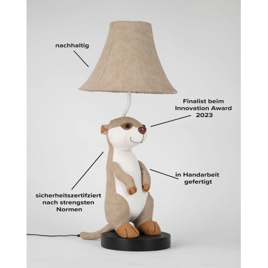 Happy Lamps - Candeeiro de mesa de criança LED EDDIE LED/5,4W/230V suricata