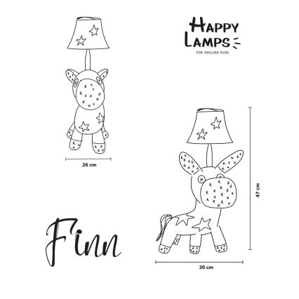 Happy Lamps - Candeeiro de mesa de criança LED FIN LED/5,4W/230V cavalo