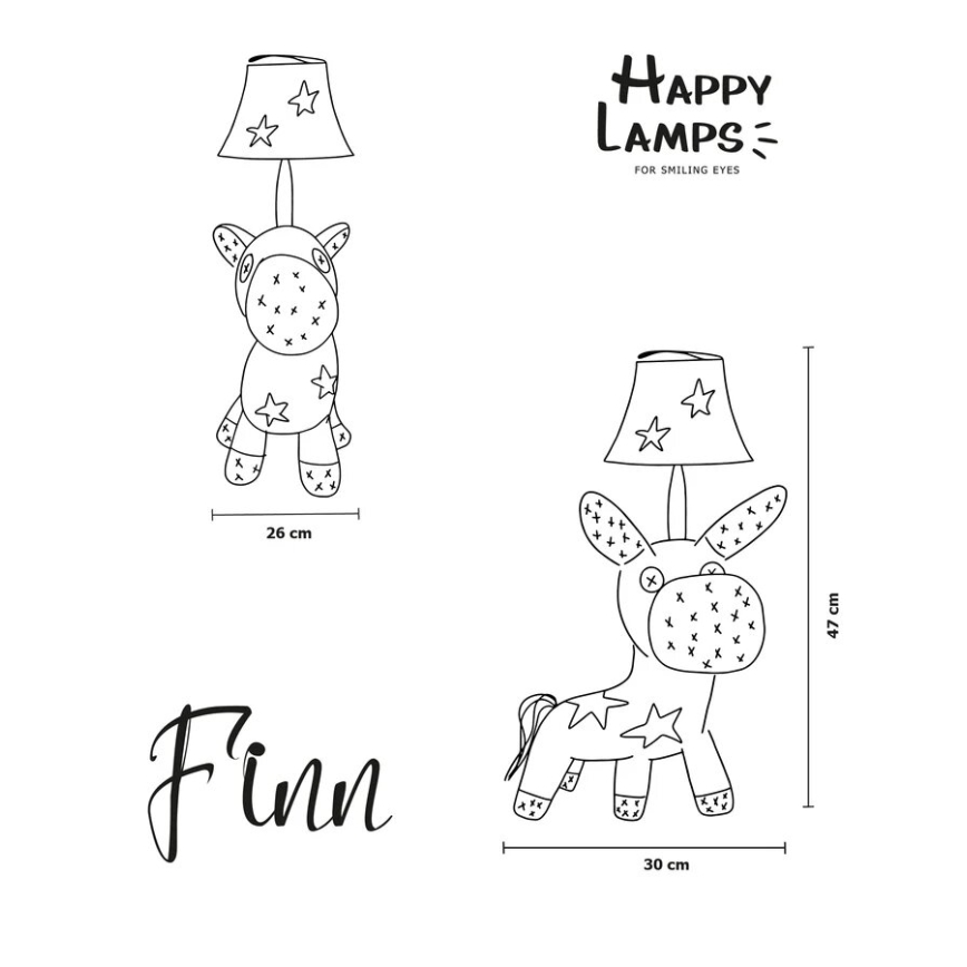 Happy Lamps - Candeeiro de mesa de criança LED FIN LED/5,4W/230V cavalo