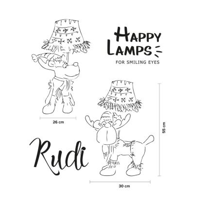 Happy Lamps - Candeeiro de mesa de criança LED RUDI LED/5,4W/230V rena