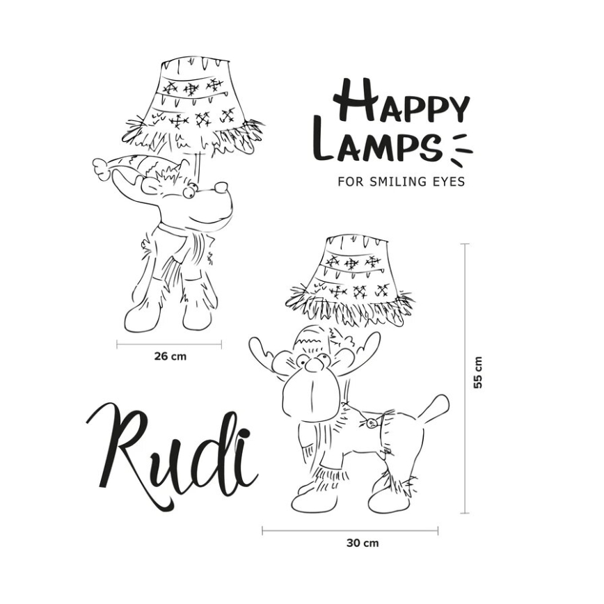 Happy Lamps - Candeeiro de mesa de criança LED RUDI LED/5,4W/230V rena