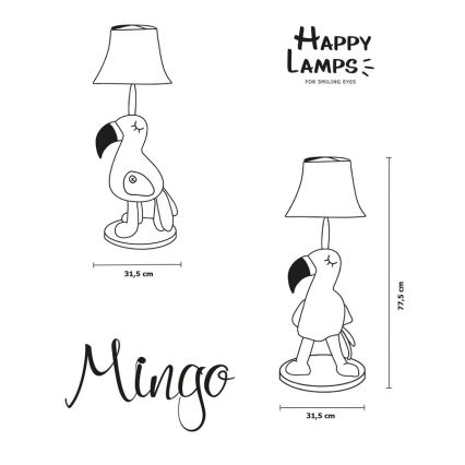 Happy Lamps - LED Candeeiro de chão de criança MINGO LED/5,4W/230V flamingo