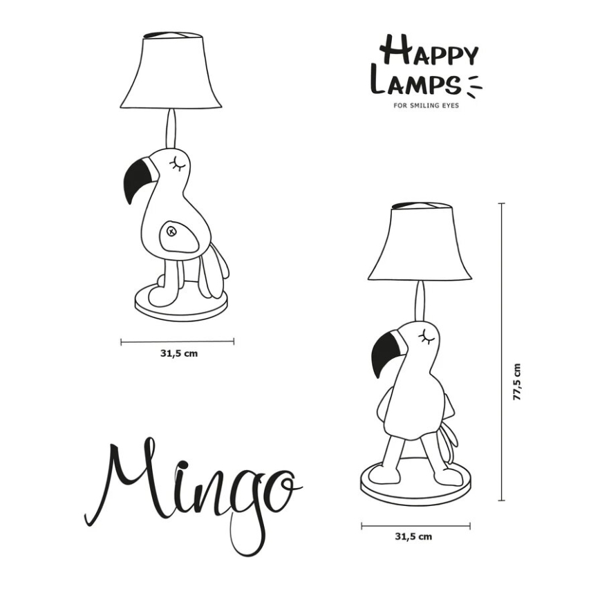 Happy Lamps - LED Candeeiro de chão de criança MINGO LED/5,4W/230V flamingo
