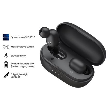 Haylou - Auscultadores sem fios à prova de água GT1 XR Bluetooth preto