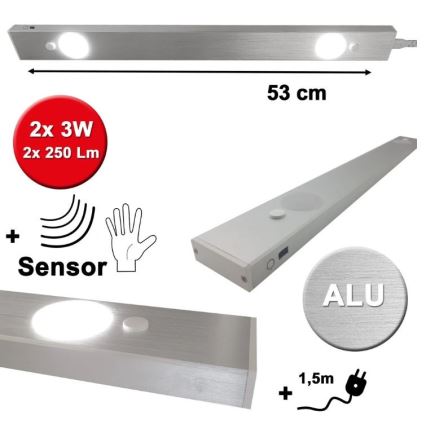 HiLite - Iluminação de armário de cozinha LED com sensor BERN 2xLED/3W/230V 4000K