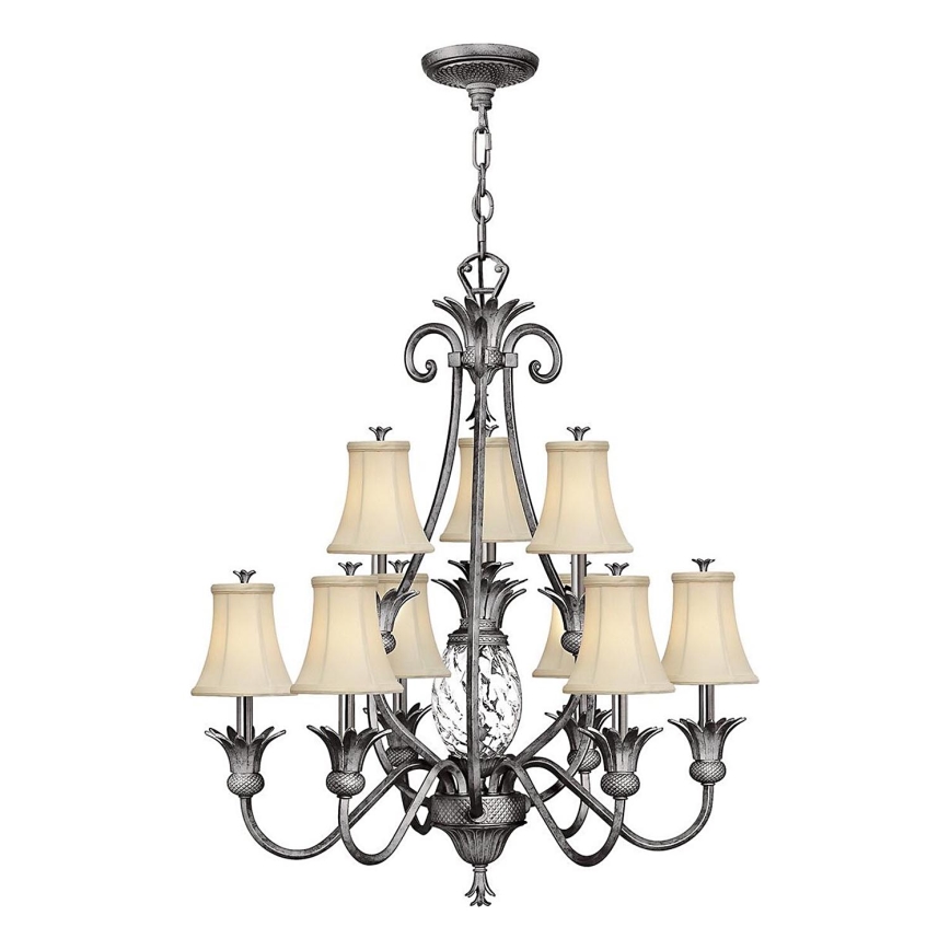 Hinkley - Candeeiro suspenso PLANTATION 10xE14/40W/230V prateado