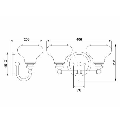 Hinkley - Iluminação de parede de casa de banho LED AINSLEY 2xG9/3W/230V IP44 cromado mate
