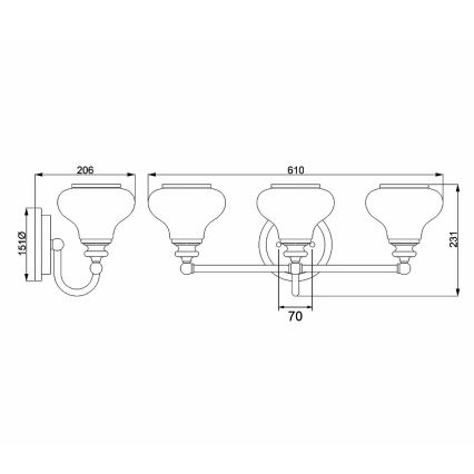 Hinkley - Iluminação de parede de casa de banho LED AINSLEY 3xG9/3W/230V IP44