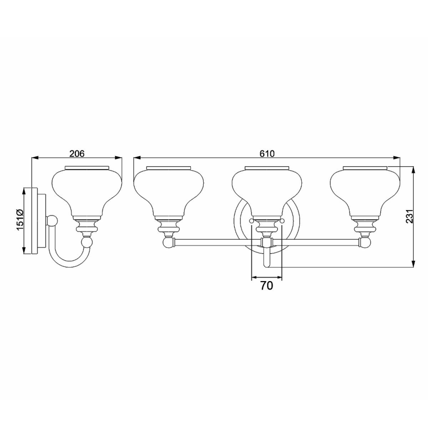Hinkley - Iluminação de parede de casa de banho LED AINSLEY 3xG9/3W/230V IP44