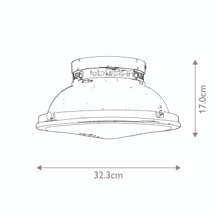 Hinkley - Iluminação de teto AMELIA 2xE27/40W/230V preto/latão
