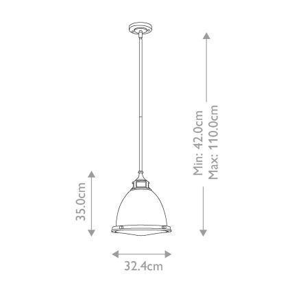 Hinkley - Candeeiro suspenso AMELIA 1xE27/60W/230V latão