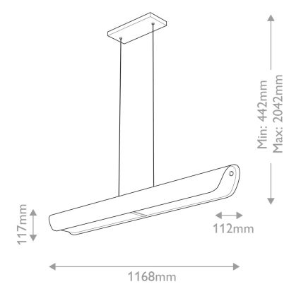Hinkley - Lustre LED suspenso por cabo ARCO LED/43W/230V 3000K dourado