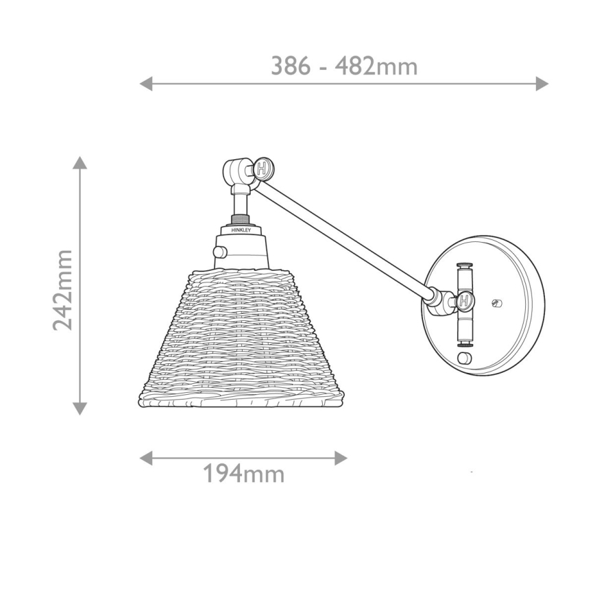 Hinkley - Aplique de parede com spot ARTI 1xE27/60W/230V preto