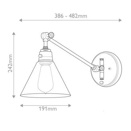 Hinkley - Candeeiro de parede ARTI 1xE27/60W/230V latão