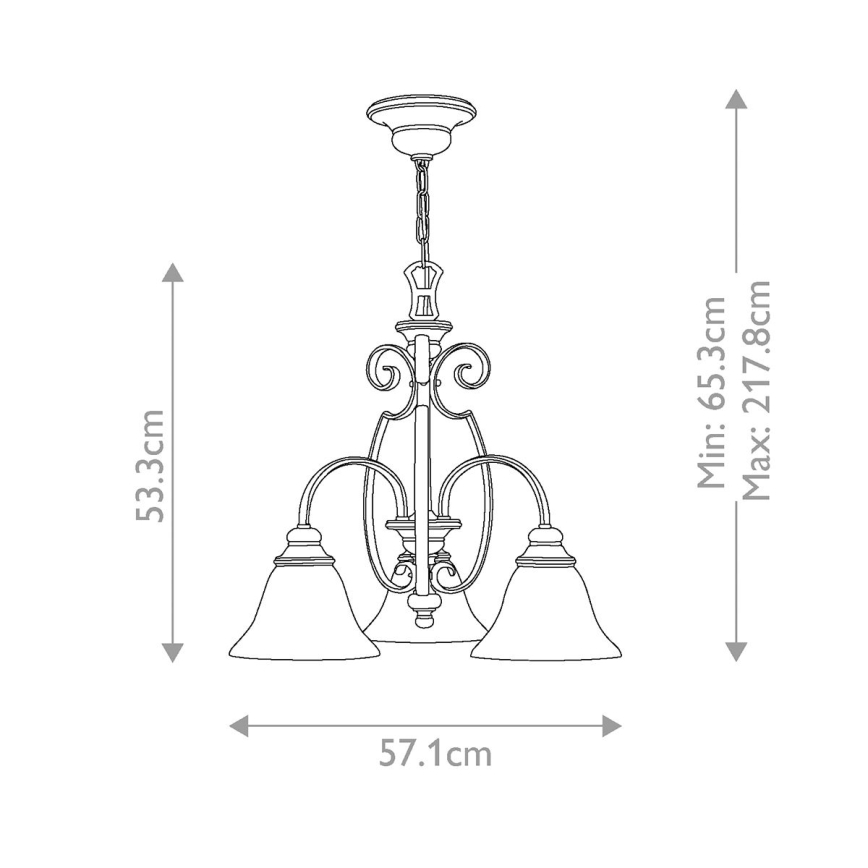 Hinkley - Candeeiro suspenso CELLO 3xE27/60W/230V