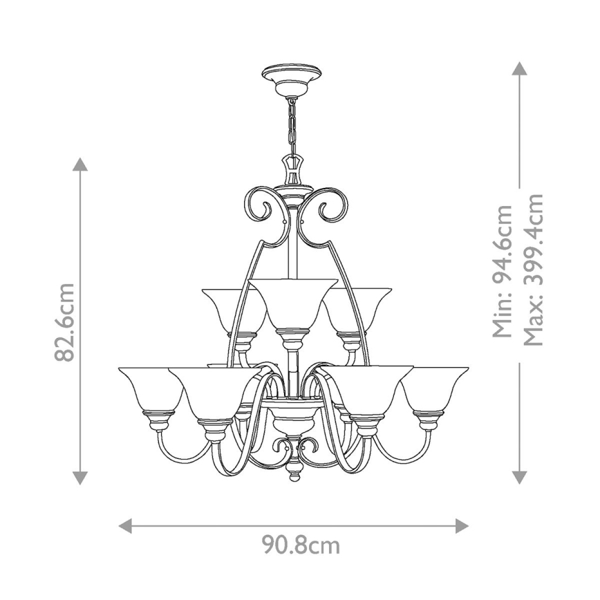 Hinkley - Candeeiro suspenso CELLO 9xE27/60W/230V