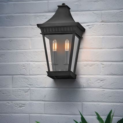 Hinkley - Iluminação de parede exterior CHAPEL HILL 2xE14/40W/230V IP44 preto