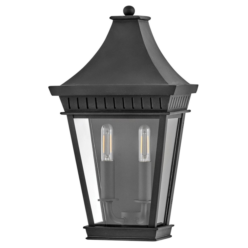 Hinkley - Iluminação de parede exterior CHAPEL HILL 2xE14/40W/230V IP44 preto