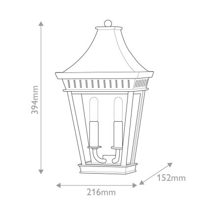 Hinkley - Iluminação de parede exterior CHAPEL HILL 2xE14/40W/230V IP44 preto