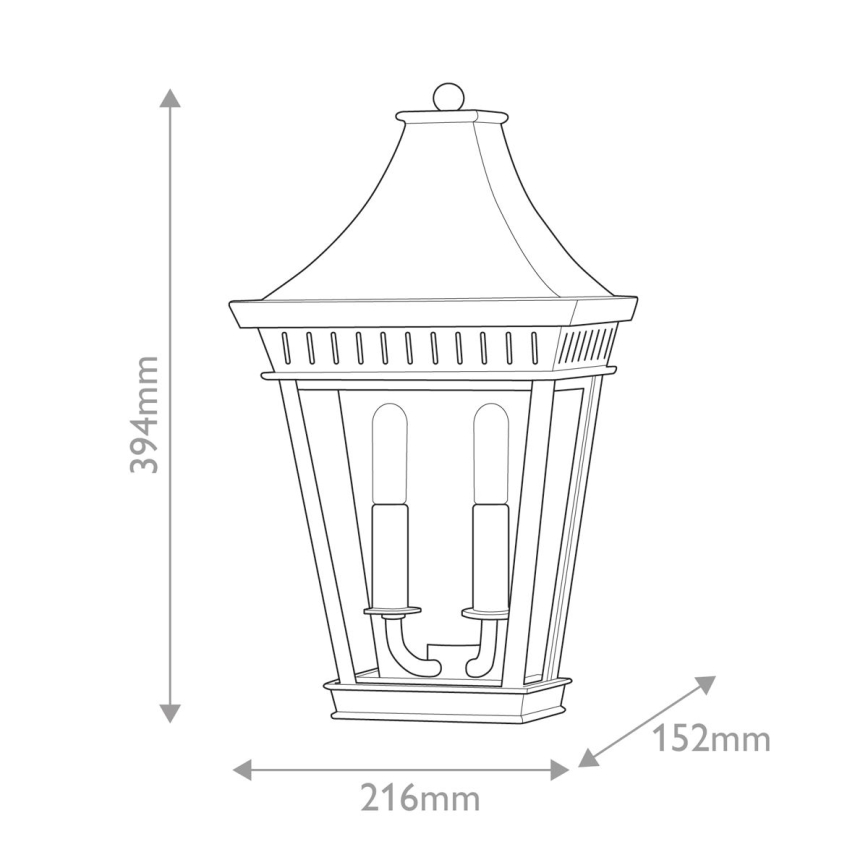 Hinkley - Iluminação de parede exterior CHAPEL HILL 2xE14/40W/230V IP44 preto