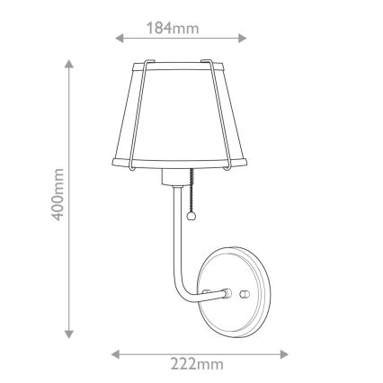 Hinkley - Candeeiro de parede CLARKE 1xE27/40W/230V latão/branco