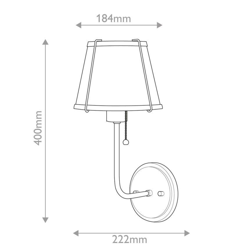 Hinkley - Candeeiro de parede CLARKE 1xE27/40W/230V latão/branco