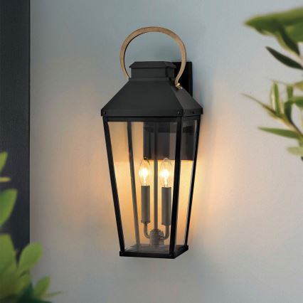 Hinkley - Iluminação de parede exterior DAWSON 2xE14/40W/230V IP44 preto