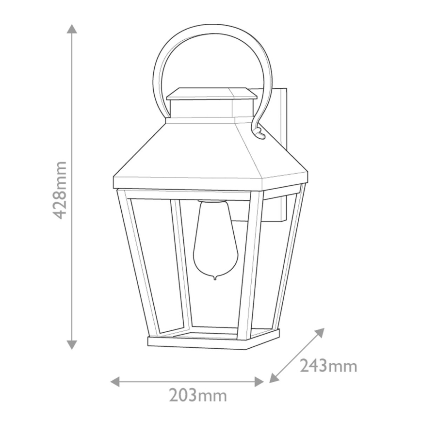 Hinkley - Iluminação de parede exterior DAWSON 1xE27/60W/230V IP44 preto