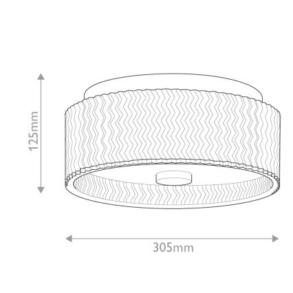 Hinkley - Iluminação de teto ELLE 2xE27/60W/230V diâmetro 30,5 cm preto