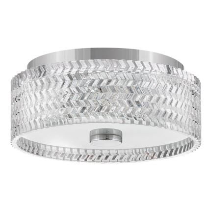 Hinkley Iluminação de teto ELLE 2xE27/60W/230V diâmetro 30,5 cm cromado brilhante