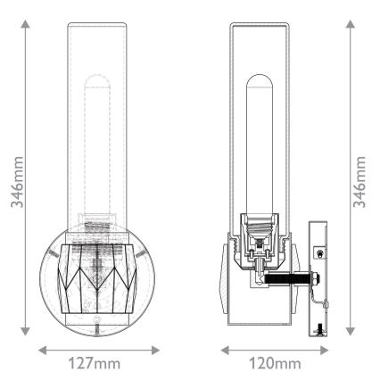 Hinkley - Iluminação de parede de casa de banho ELLISON 1xE27/40W/230V IP44 dourado