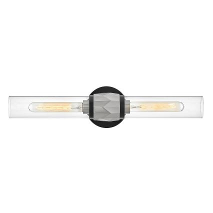 Hinkley - Aplique de parede para casa de banho ELLISON, 2xE27/40W/230V, IP44, preto