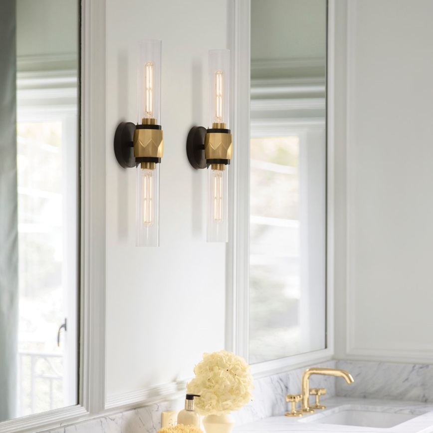 Hinkley - Iluminação de parede de casa de banho ELLISON 2xE27/40W/230V IP44 dourado