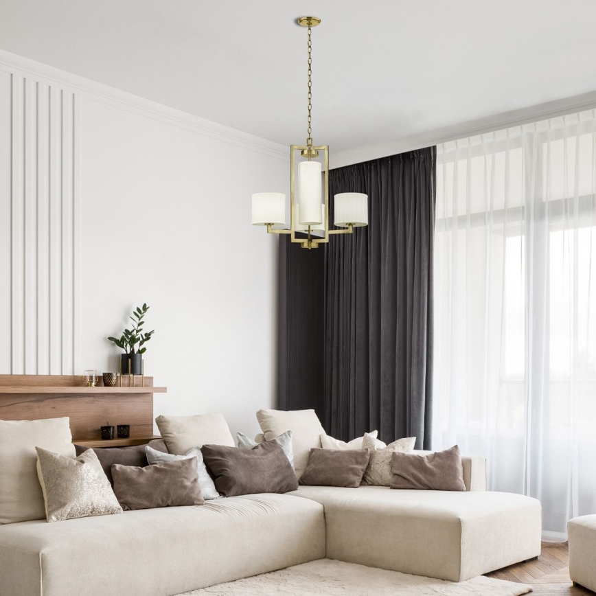Hinkley - Lustre suspenso por corrente HAMPTON 4xE27/60W/230V dourado