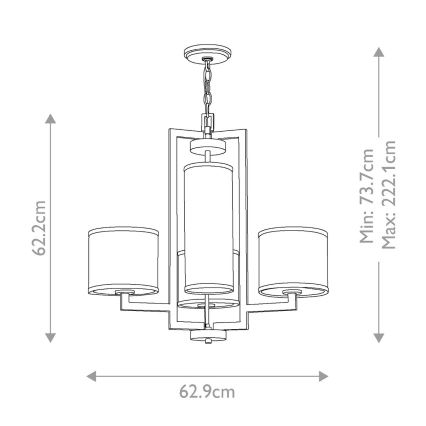 Hinkley - Lustre suspenso por corrente HAMPTON 4xE27/60W/230V dourado
