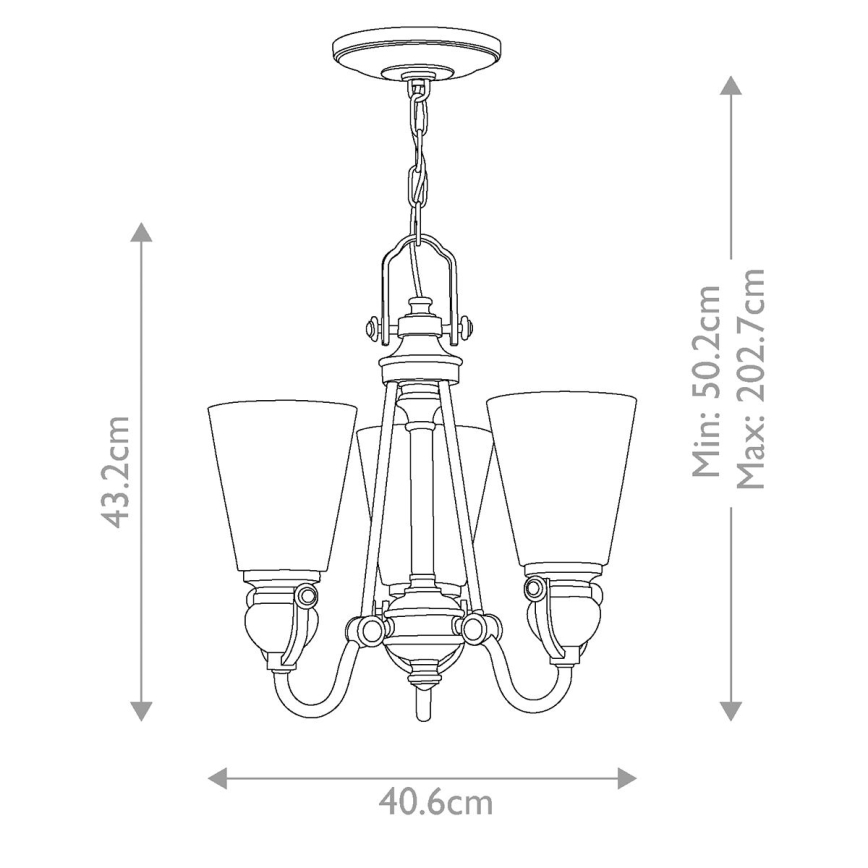 Hinkley - Candeeiro suspenso MAYFLOWER 3xE27/60W/230V