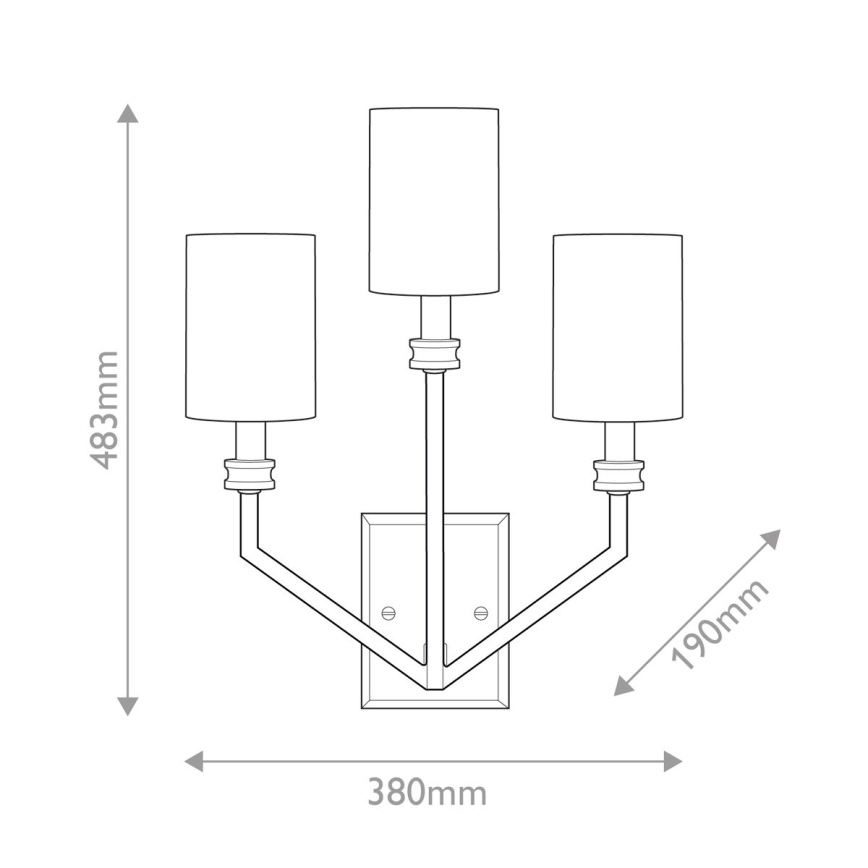 Hinkley - Aplique de parede MOORE 3xE14/40W/230V dourado