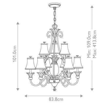Hinkley - Candeeiro suspenso PLANTATION 10xE14/40W/230V bronze