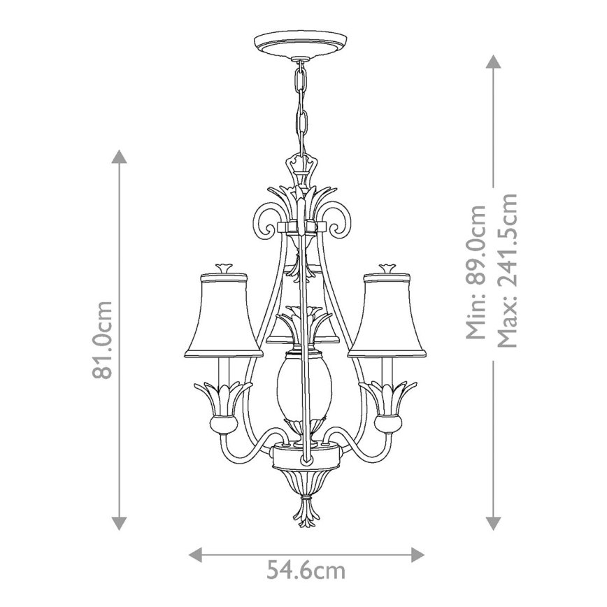 Hinkley - Candeeiro suspenso PLANTATION 4xE14/40W/230V prateado