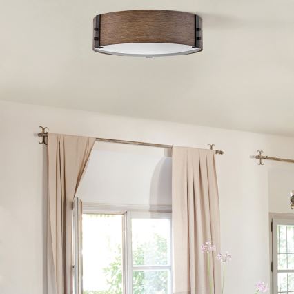 Hinkley - Iluminação de teto SAWYER 3xE14/40W/230V diâmetro 38 cm Sequoia/castanho