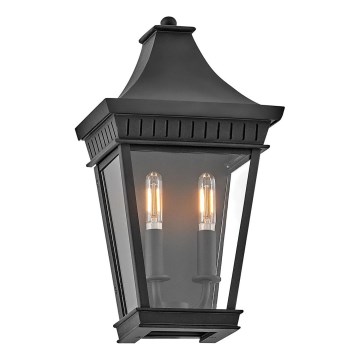 Hinkley - Iluminação de parede exterior CHAPEL HILL 2xE14/40W/230V IP44 preto