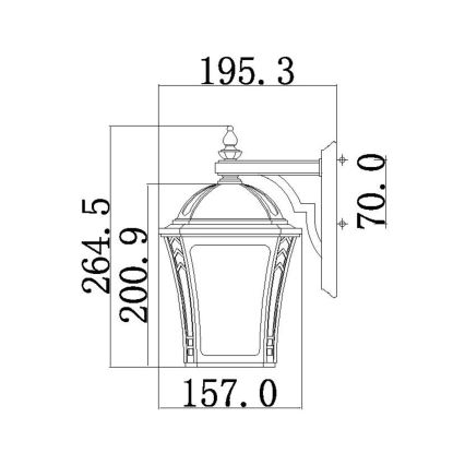 Hinkley - Iluminação de parede exterior WABASH 1xE27/60W/230V IP44 castanho
